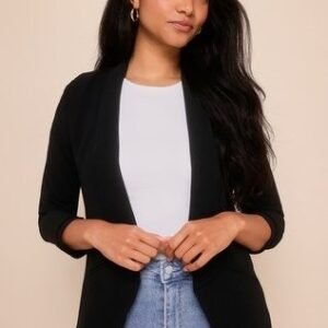 Lulus Miss Punctuality Black Lightweight Blazer